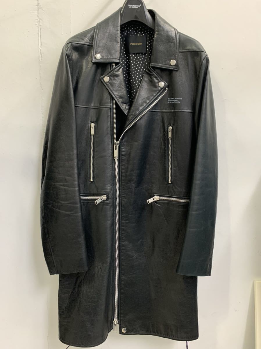 アンダーカバーレザー ロング　　ライダース ジャケットコート【値下不可】 UNDERCOVER アンダーカバー 24SS レザー ダブルライダース コート 3
