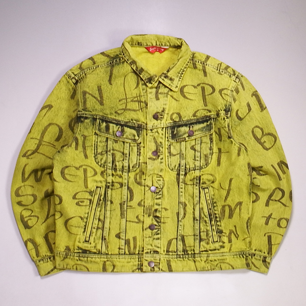新品】未使用品 20aw Supreme Black Ark Denim Trucker Jacket Yellow 