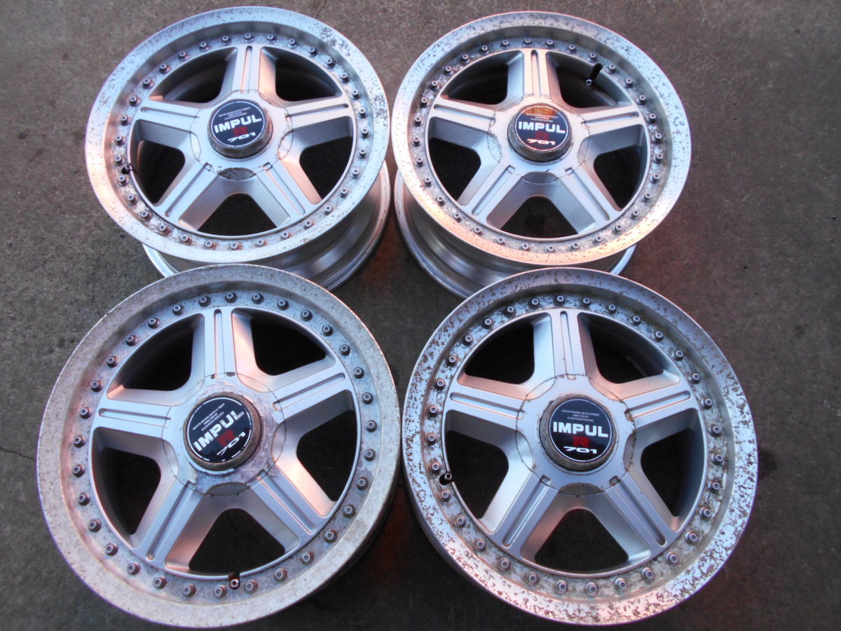 R*7様 IMPUL R701 アルミホイール 4本セット 箱入 中古 現状 PCD114.3 IMPUL R701 インパル 6.5j/+32 ハブ約73㎜ 4本セット! 中古