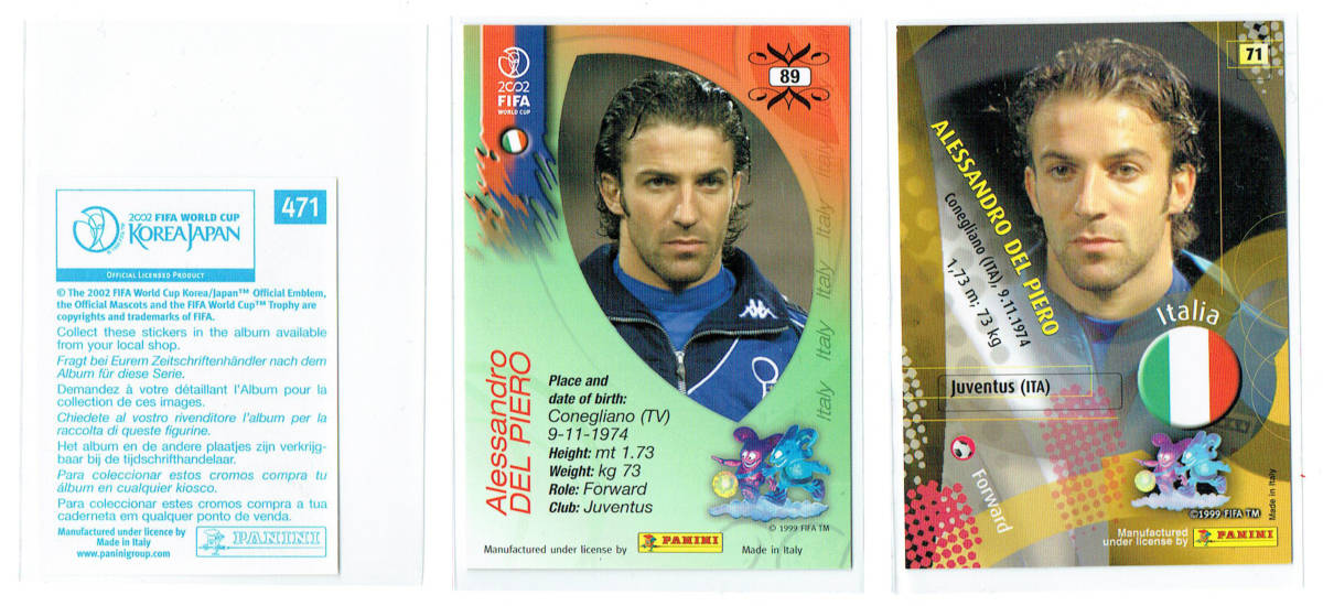 PANINI ☆ 2002 FIFA WORLD CUP KOREA JAPAN ☆ Alessandro Del 