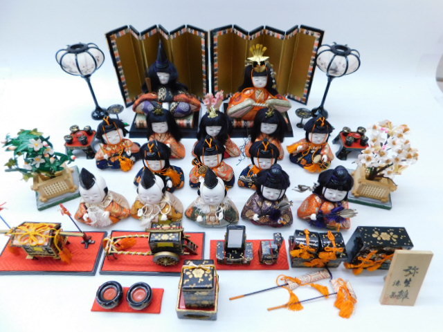 ひな祭り‼️屏風付き‼️①【木目込み人形15人揃え】②ミニチュア