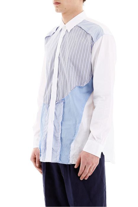 名作☆ COMME DES GARCONS SHIRT 20SS MULTI-STRIPED PATCHWORK SHIRT