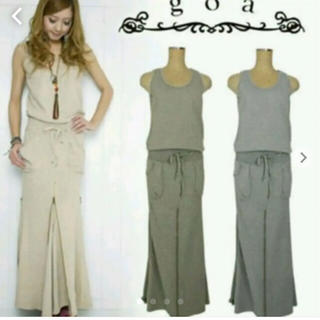 美品 Goa ノースリーブ スライダー付 ロングワンピース マキシ パイル タンク グレージュ ウエストリブ ゴア レディース の落札情報詳細 ヤフオク落札価格情報 オークフリー スマートフォン版