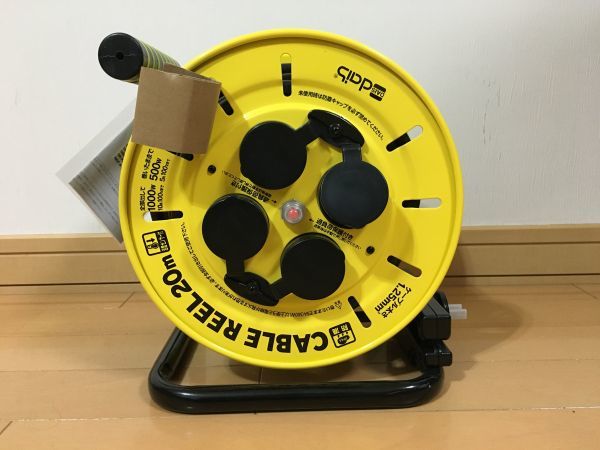 新品】防雨型コードリール 20m 防雨キャップ付 125V 15A ソケット4個 2 