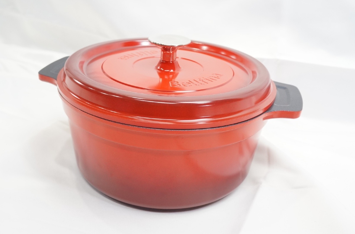 未使用】ベルフィーナ Bellfina 無水鍋 22cm 赤 RED