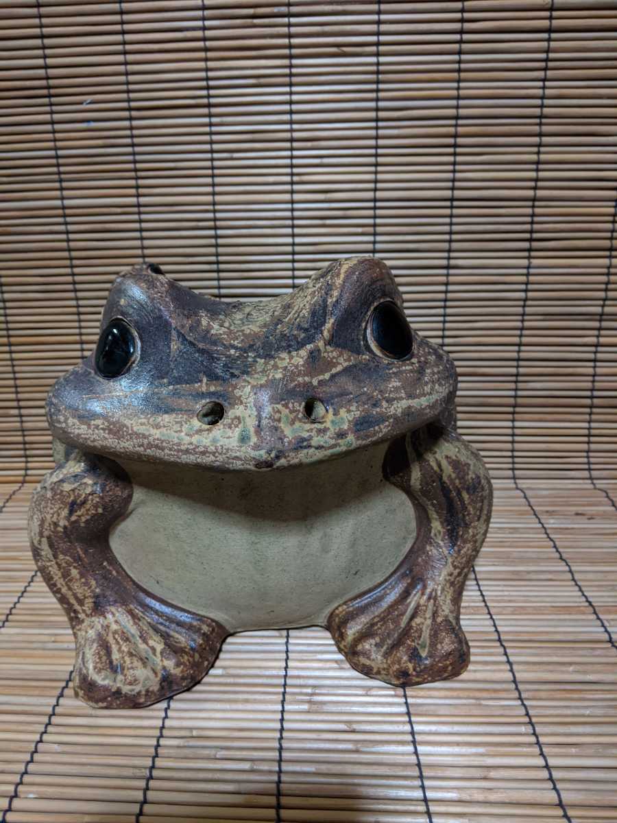 信楽焼 縁起物 親子 かえる 大 カエル 蛙 陶器 陶芸 工芸品 置物