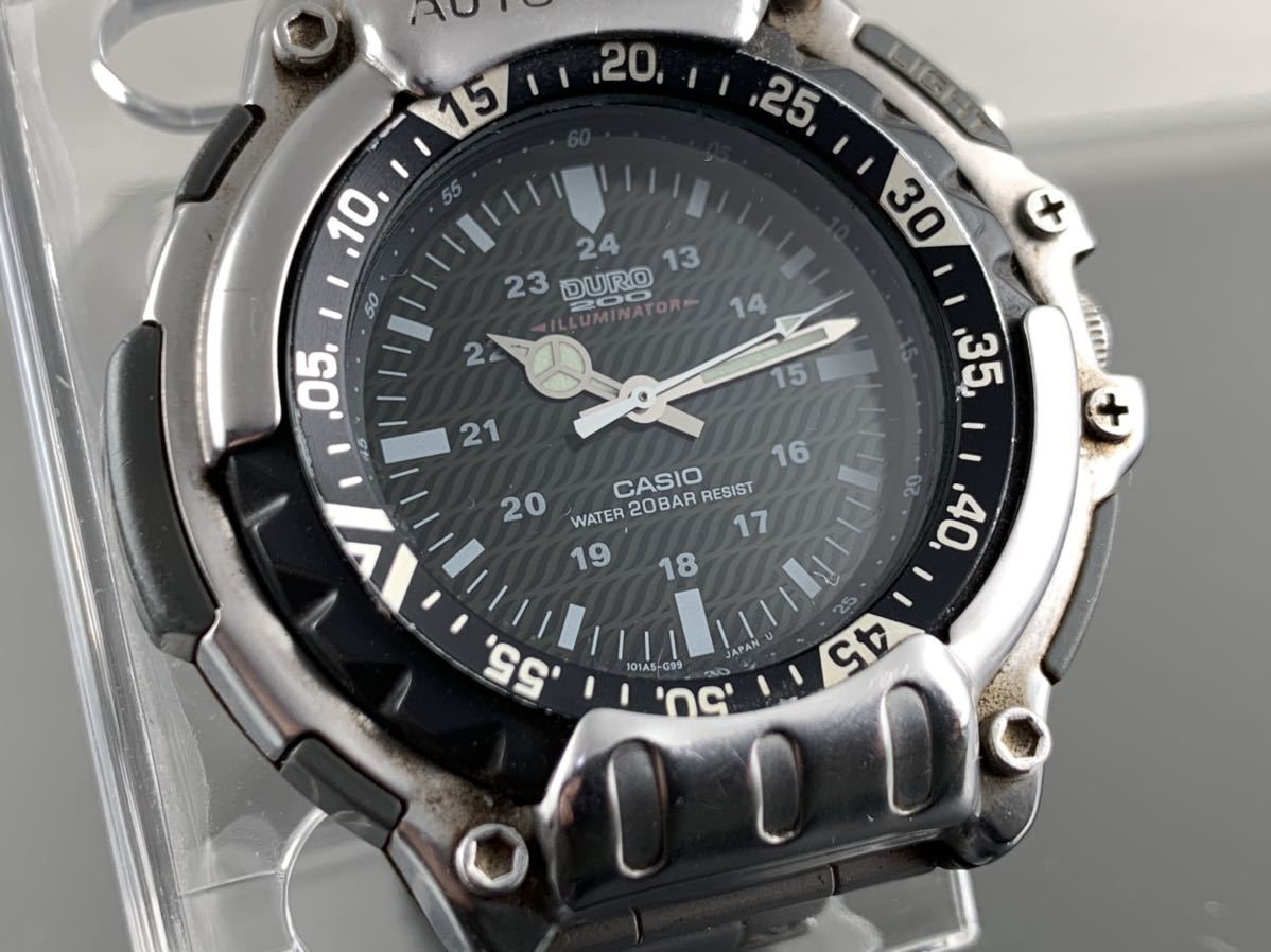 CASIO メンズ クォーツ ブラック シルバー DURO200 DRO-212 A652]1円～☆メンズ腕時計 クォーツ カシオ CASIO DURO200 DRO-210