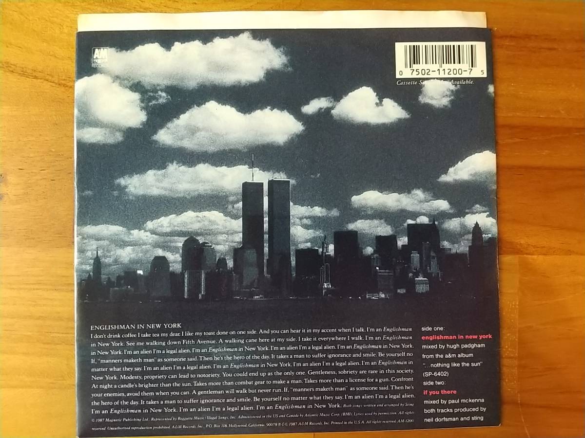 STING Englishman in New York 7インチ EP レコード シングル 輸入盤