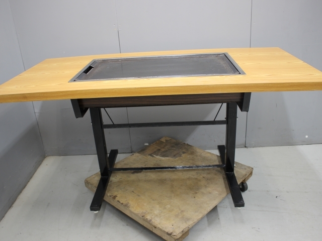 IKK 業務用 お好み焼きテーブル IM-2120HM ケヤキ LPG(プロパンガス