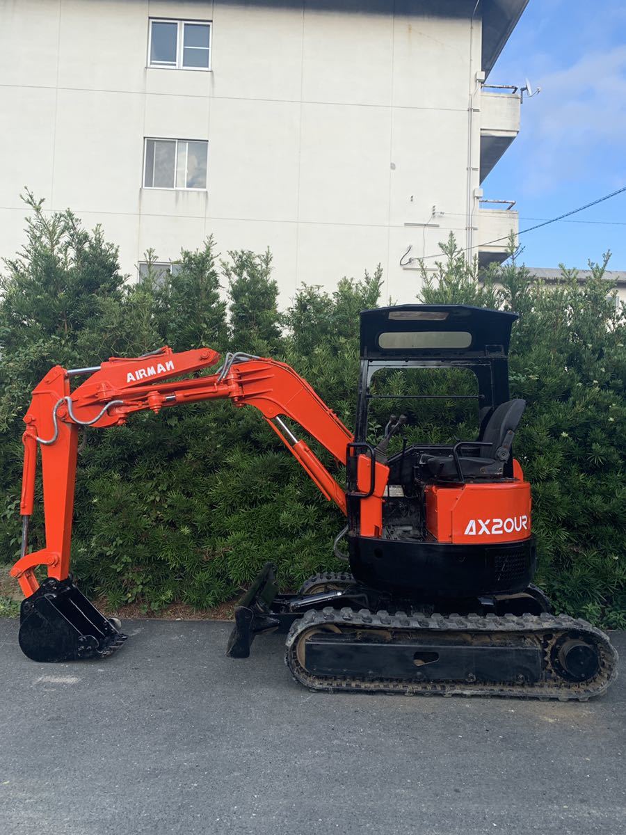 【目立った傷や汚れなし】ユンボ★ミニユンボ ★油圧ショーベル★AIRMAN、日立、コマツ 、ヤンマー クボタ★AX20UR★ゴムクローラー★2 ...