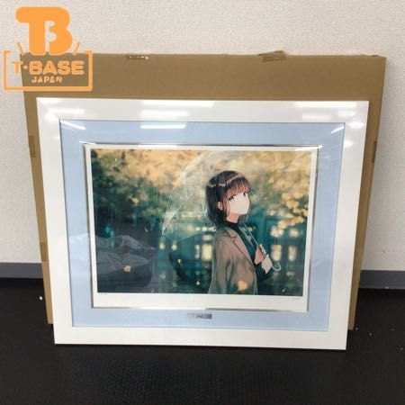 Hiten先生版画 夏色 ミクスドメディア 原箱 保証書つき 美品 引退出品 店内全品送料無料 Hiten先生 版画作品『漆版 緋色の心』 アールビバン※保証書付 箱有 版画