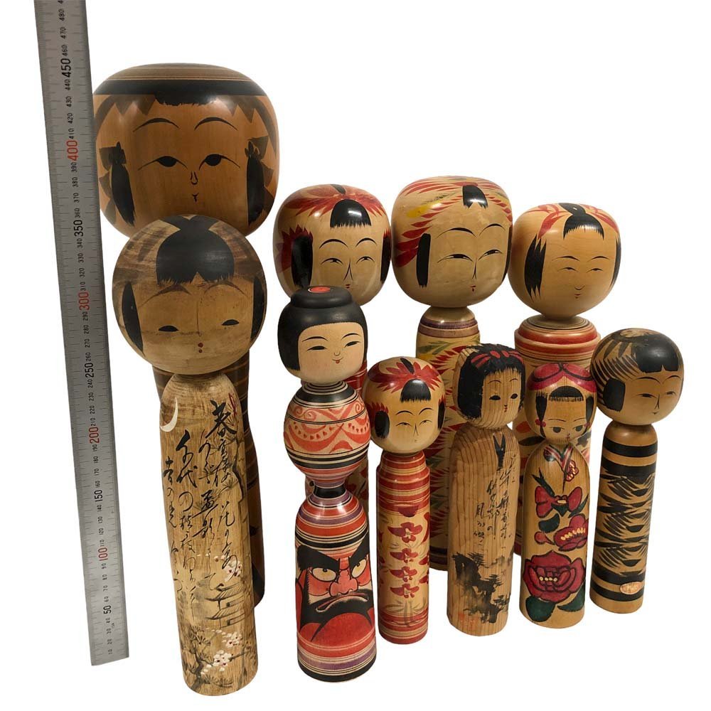 こけし、まとめて、10体