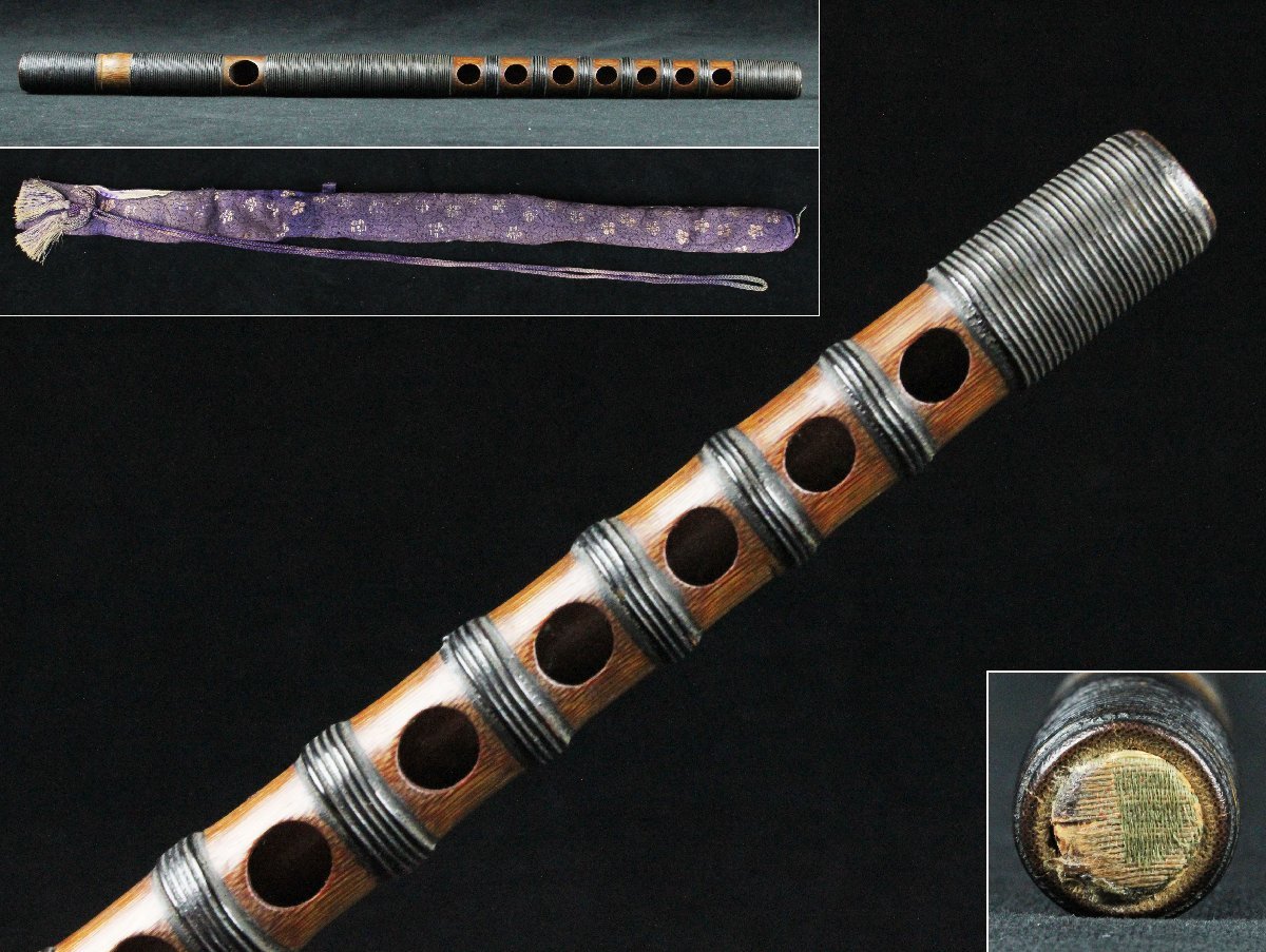 ① 美品 龍笛 古菅 雅楽 朱塗り 和楽器 古典楽器 古美術 横笛 笛 日本