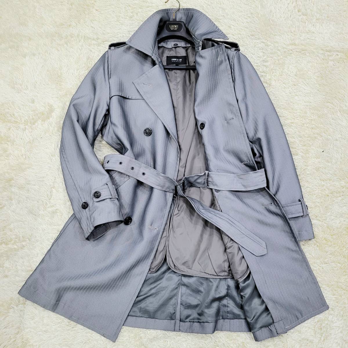 コムサ グレンチェックロングトレンチコート 新品未使用 コムサ グレンチェックロングトレンチコート 新品未使用