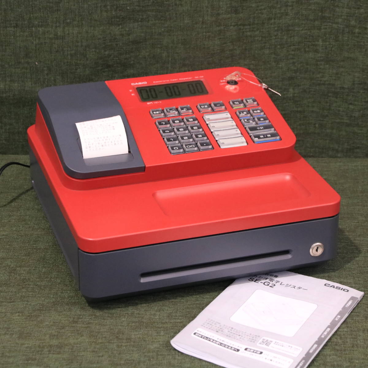 ◇◇CASIO カシオ 電子レジスター SE-G2 RED 通電確認済み 鍵無し