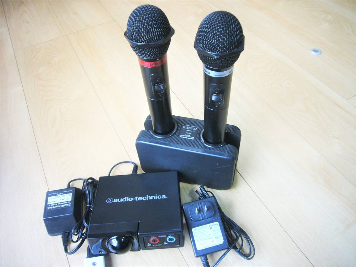 audio-technica ワイヤレスマイクシステム AT-CR771 ◇オーディオテクニカ AT-CR771赤外線ワイヤレス マイク 動作品◇