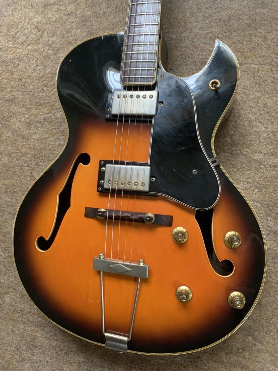 GUYATONE グヤトーン フルアコ ギター gibson ピックアップ変更 GUYATONE グヤトーン フルアコ ギター gibson ピックアップ変更