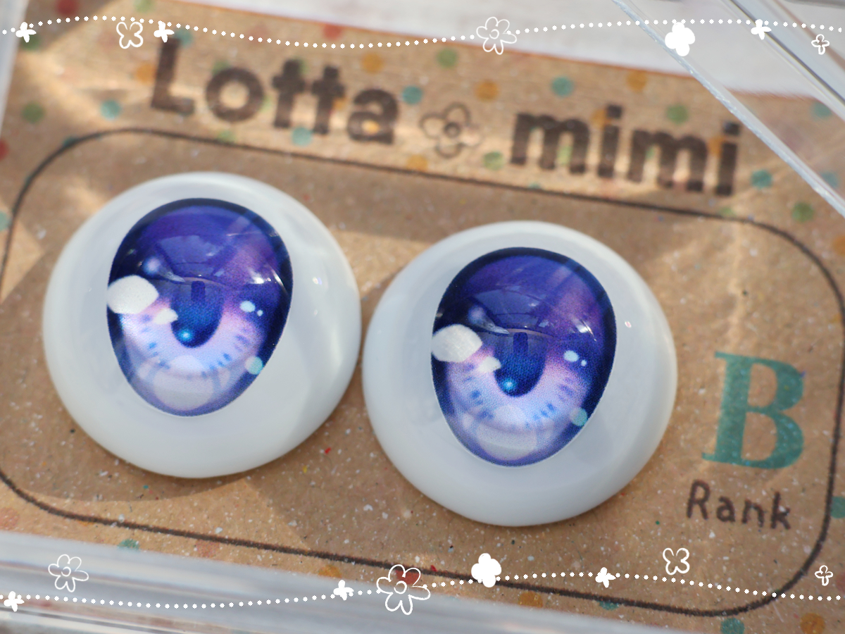 【ラメ　ディープブルー】レジンアイ 22mm相当 Lotta mimi HOT 新色Type1 バイオレット A品レジンアイ 22mm相当 Lotta mimi