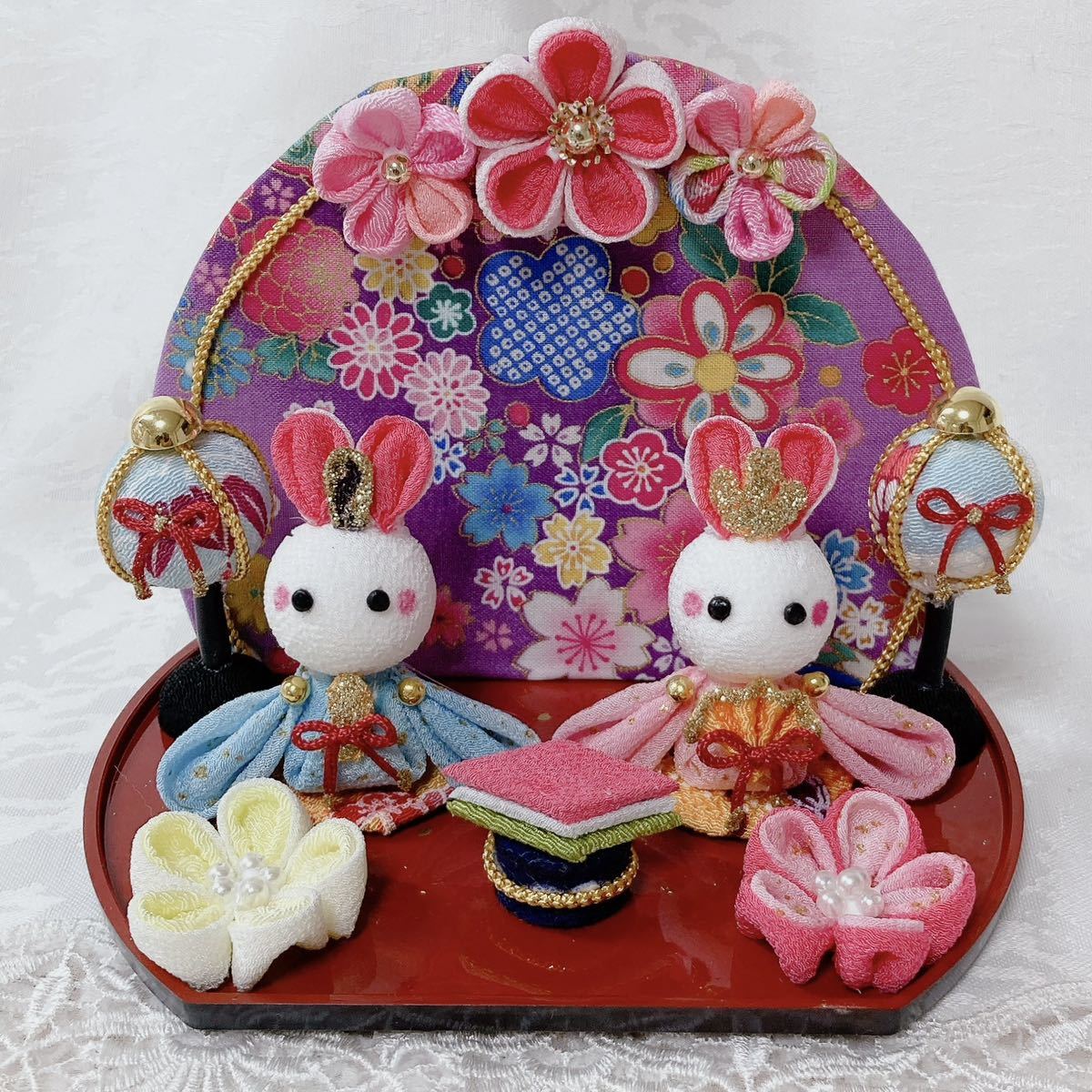 ちぃちゃん様専用】つまみ細工 兜うさぎさん 訳あり つまみ細工