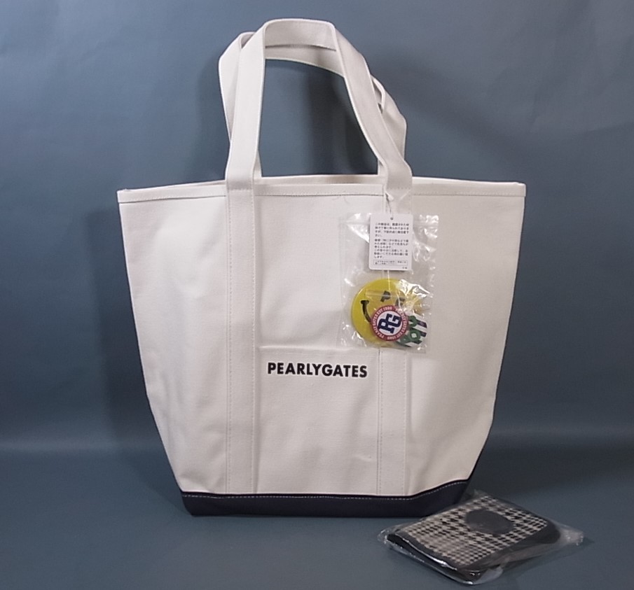 pearly gates 未使用　ビッグトート　白 PEARLY GATES 【新品】パーリーゲイツ ビッグトートバッグ 白