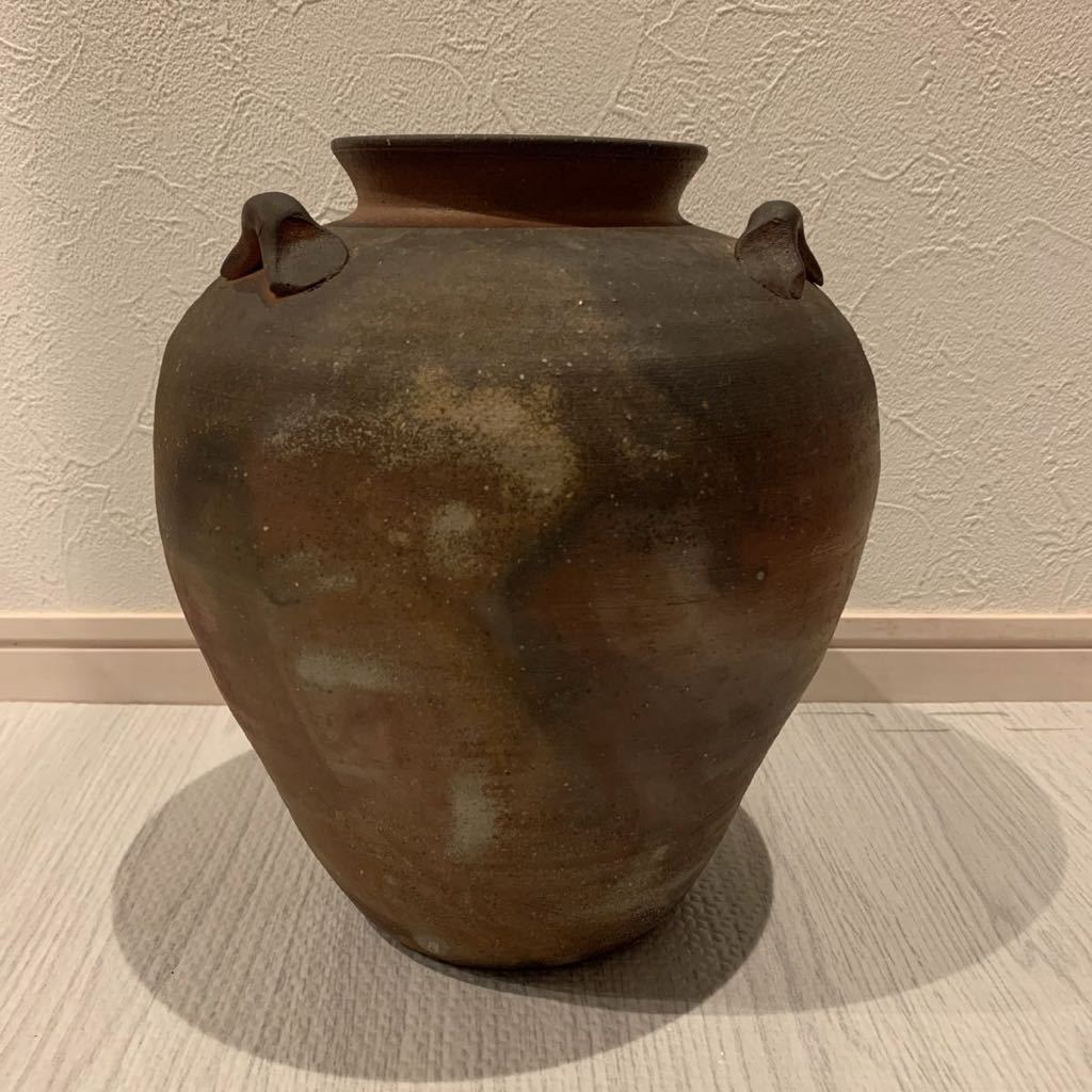 未使用に近い】未使用保管品 備前焼 山本宗秀 備州窯 壺 花瓶 花器 花