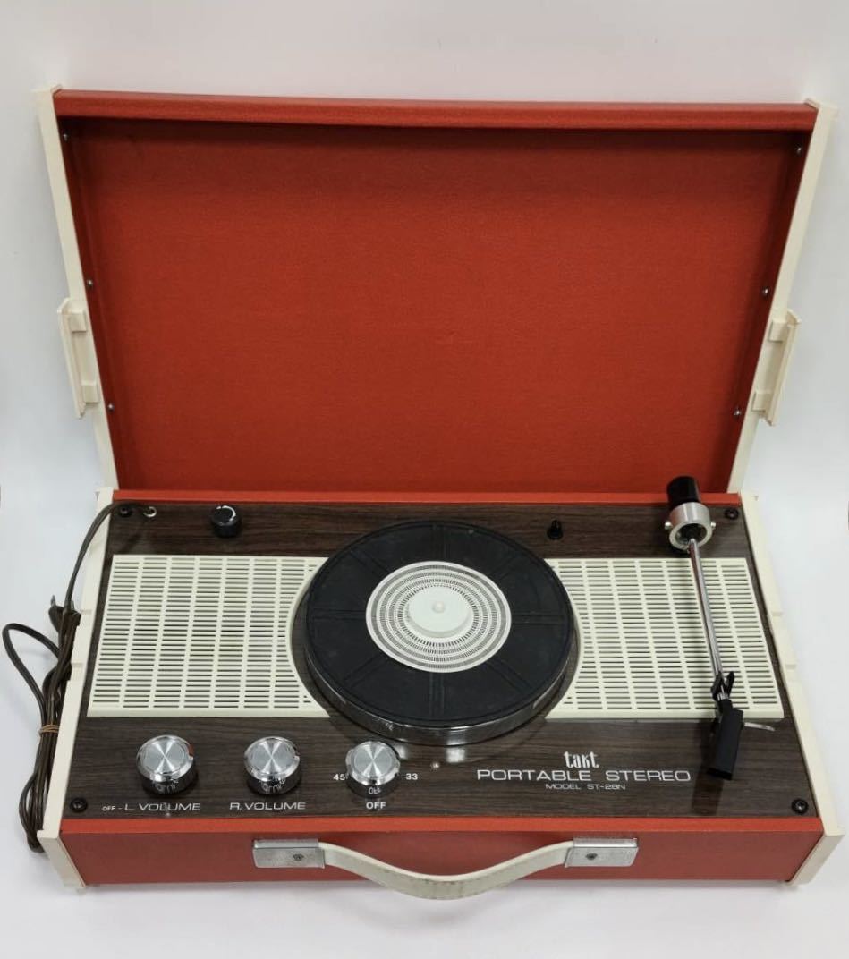 【全体的に状態が悪い】2621 takt タクト PORTABLE STEREO ポータブル レコードプレーヤー ST-28Nの落札情報詳細 ...