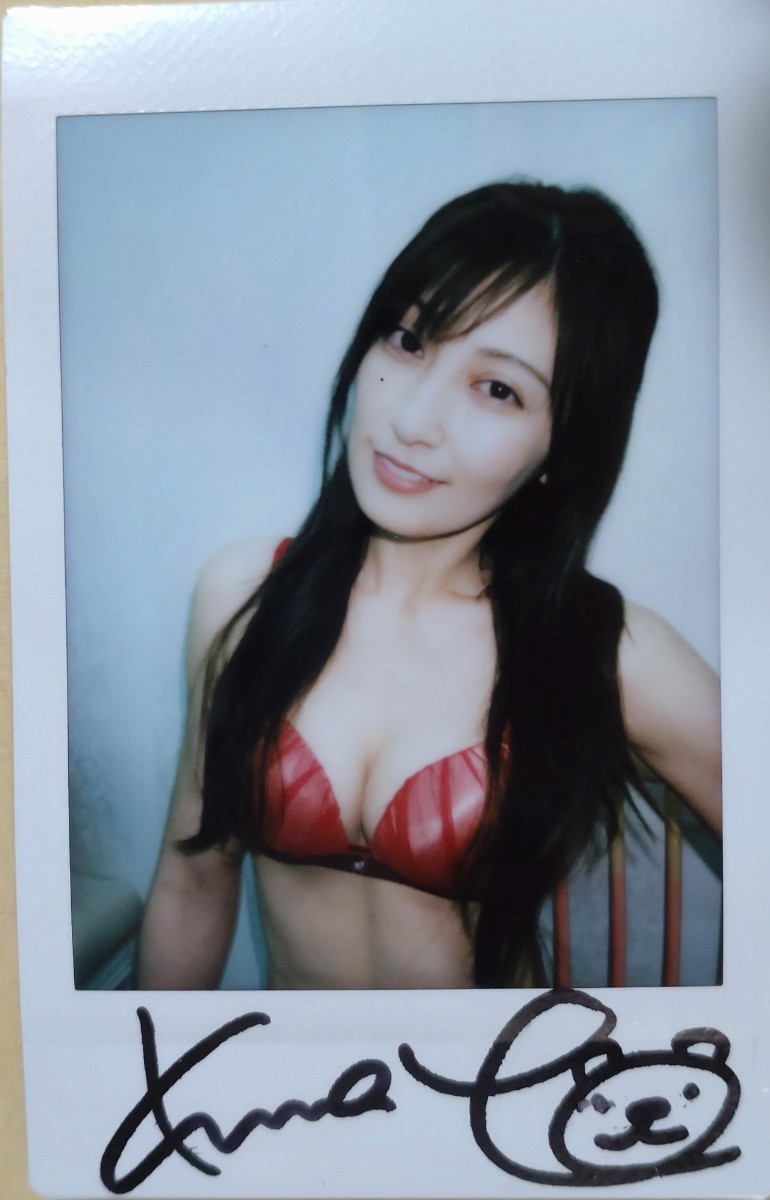 熊田曜子 直筆サイン入りチェキ カード 写真 （熊田曜子 直筆