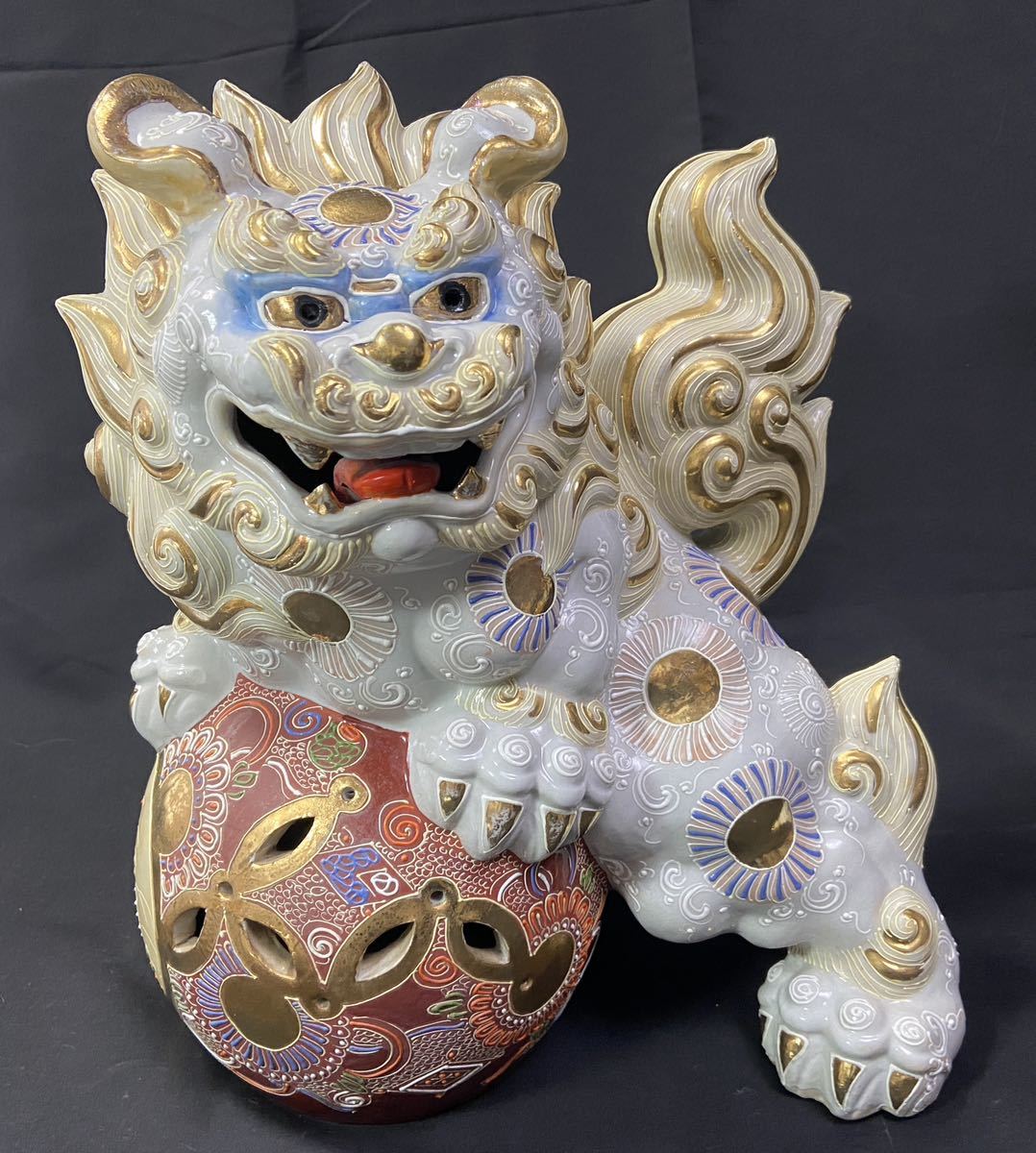 最終値下げ‼️沖縄作家もの シーサー 水玉 レア