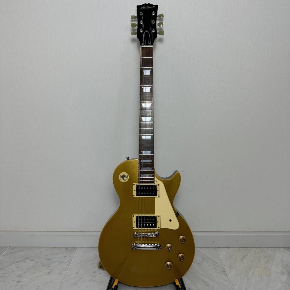 やや傷や汚れあり】Aria Pro II Les Paul Standard Gold Top レス