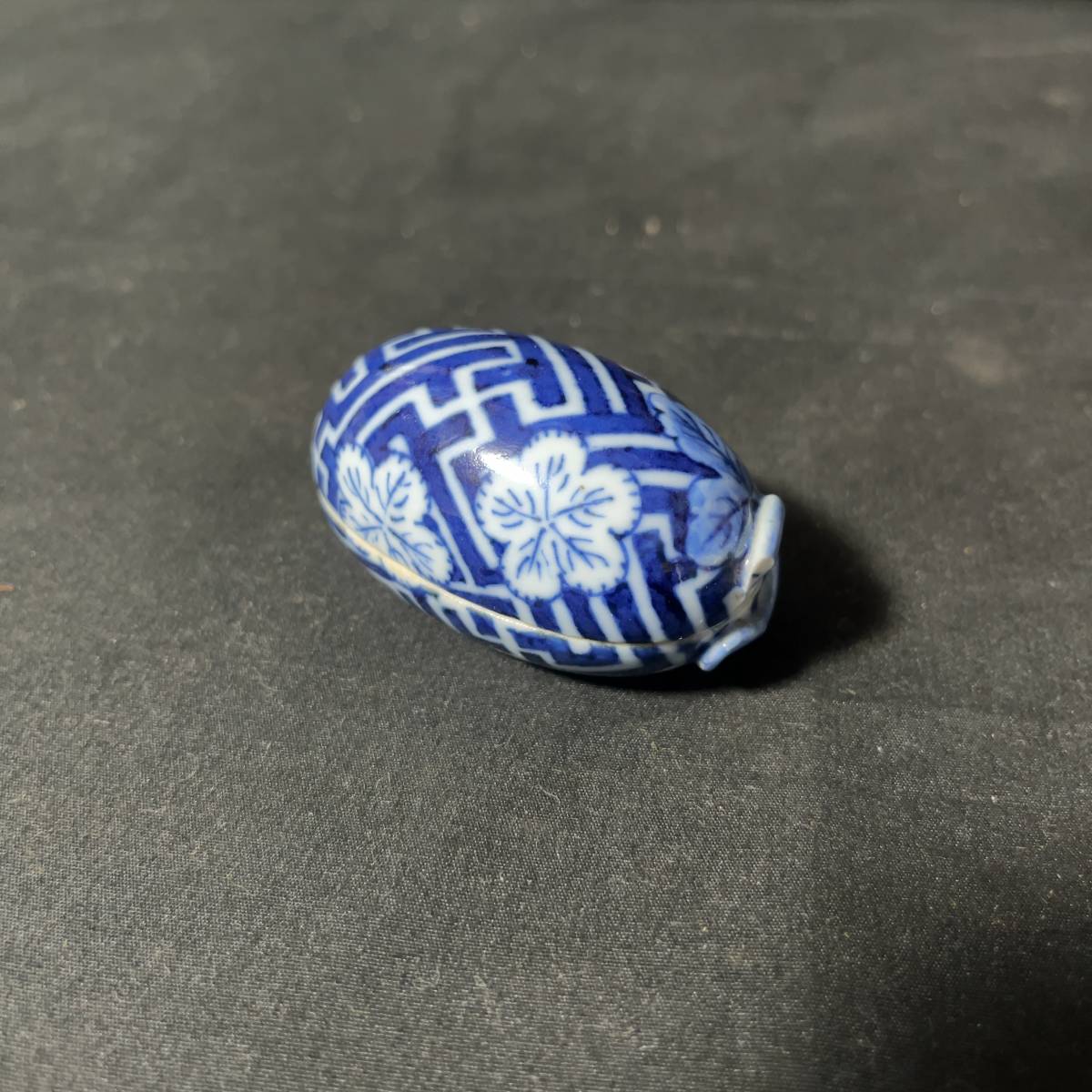 中国　香合　清朝時代　青華 中国 香合 清朝時代 青華