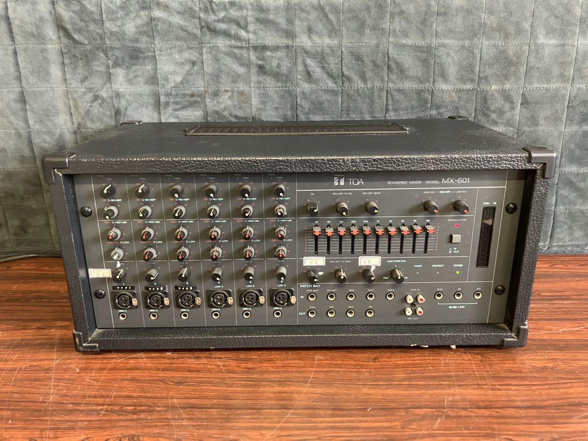 【やや傷や汚れあり】d TOA POWER MIXER model MX601 パワードミキサー オーディオ 音響機器 通電確認 中古品の