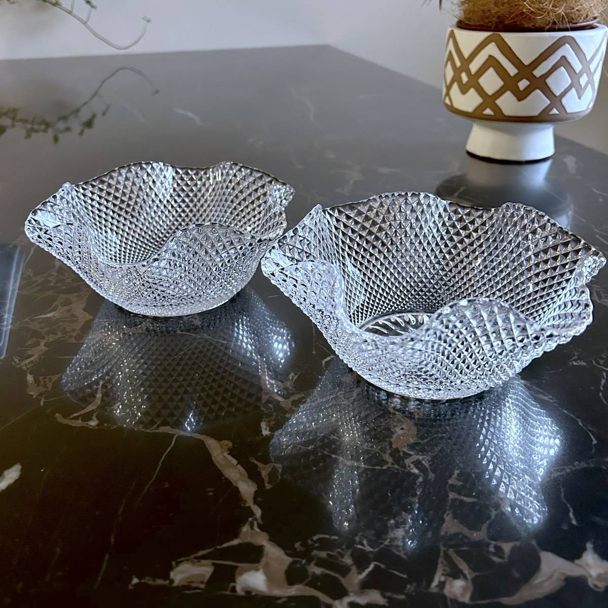 CRYSTAL DONAU KAMEI GLASS カメイガラス クリスタルグラス 2客セット 