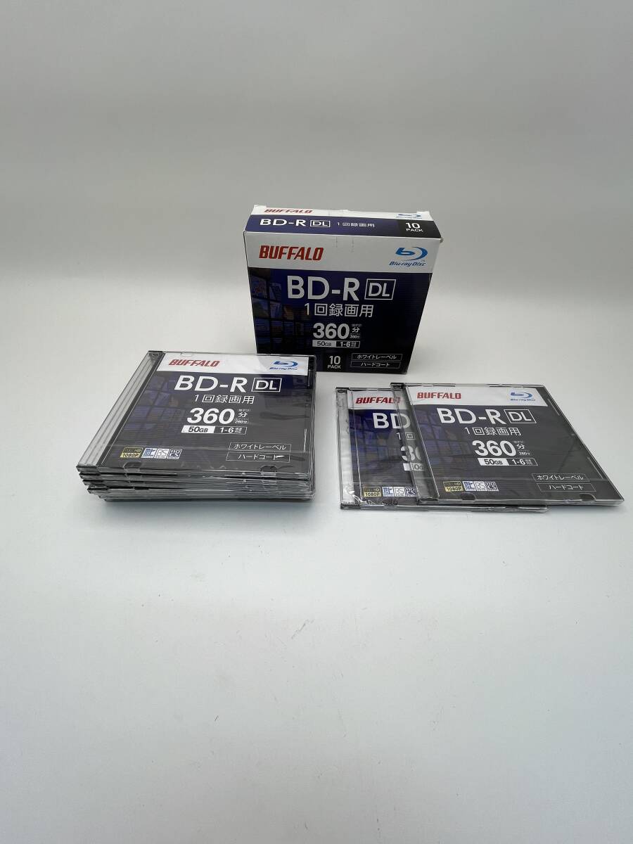 【未使用に近い】BUFFALO ブルーレイディスク BDR DL 1回録画用 50GB 10枚 ケース 片面2層 16倍速 ホワイト