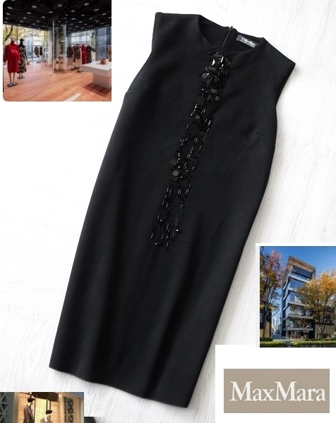 NYコレクション 定価15万 シルクとビジュー装飾ラミーワンピース  