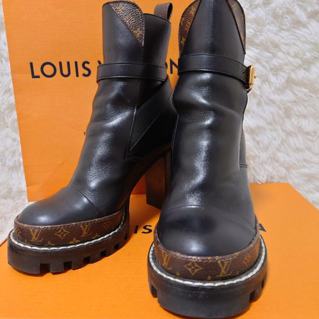 美品 ルイ・ヴィトン アンクルブーツ スタートレイル レディース ブランド ブーツ 美品 ルイヴィトン スタートレイル ライン アンクルブーツ モノグラム 36.5