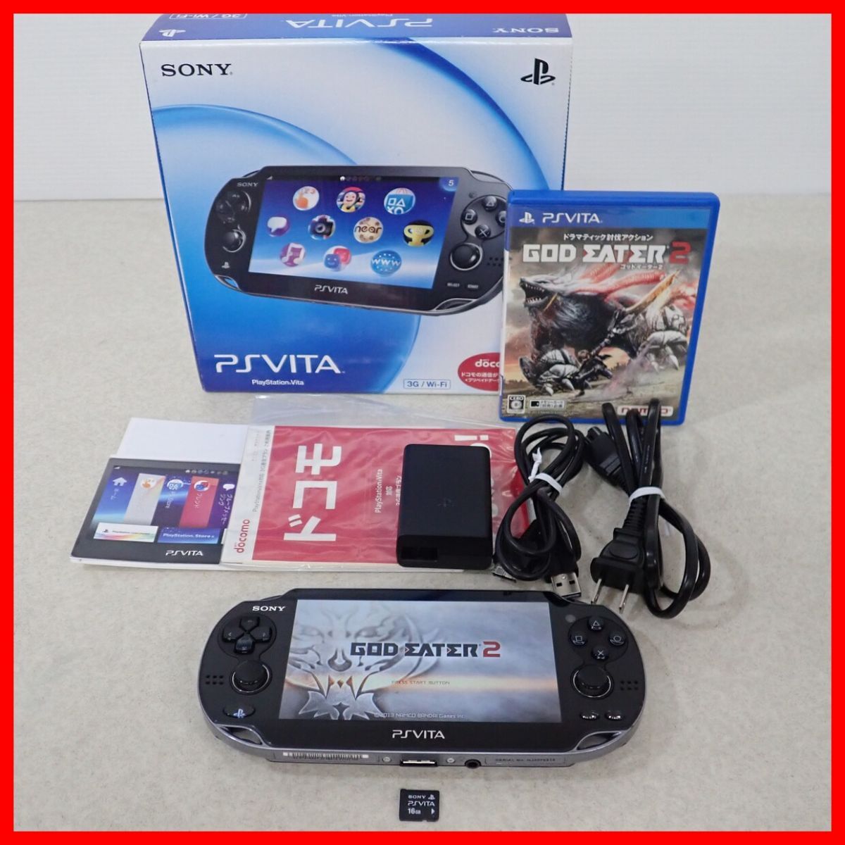 PS vita 本体+16GBメモリーカード（傷や汚れあり】☆動作品