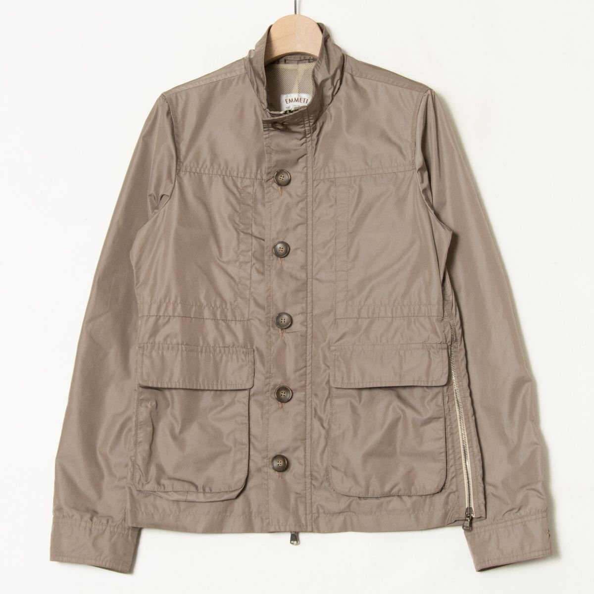 定価14万円 エンメティ☆フーテッドレザージャケット ブルゾン 羊革 