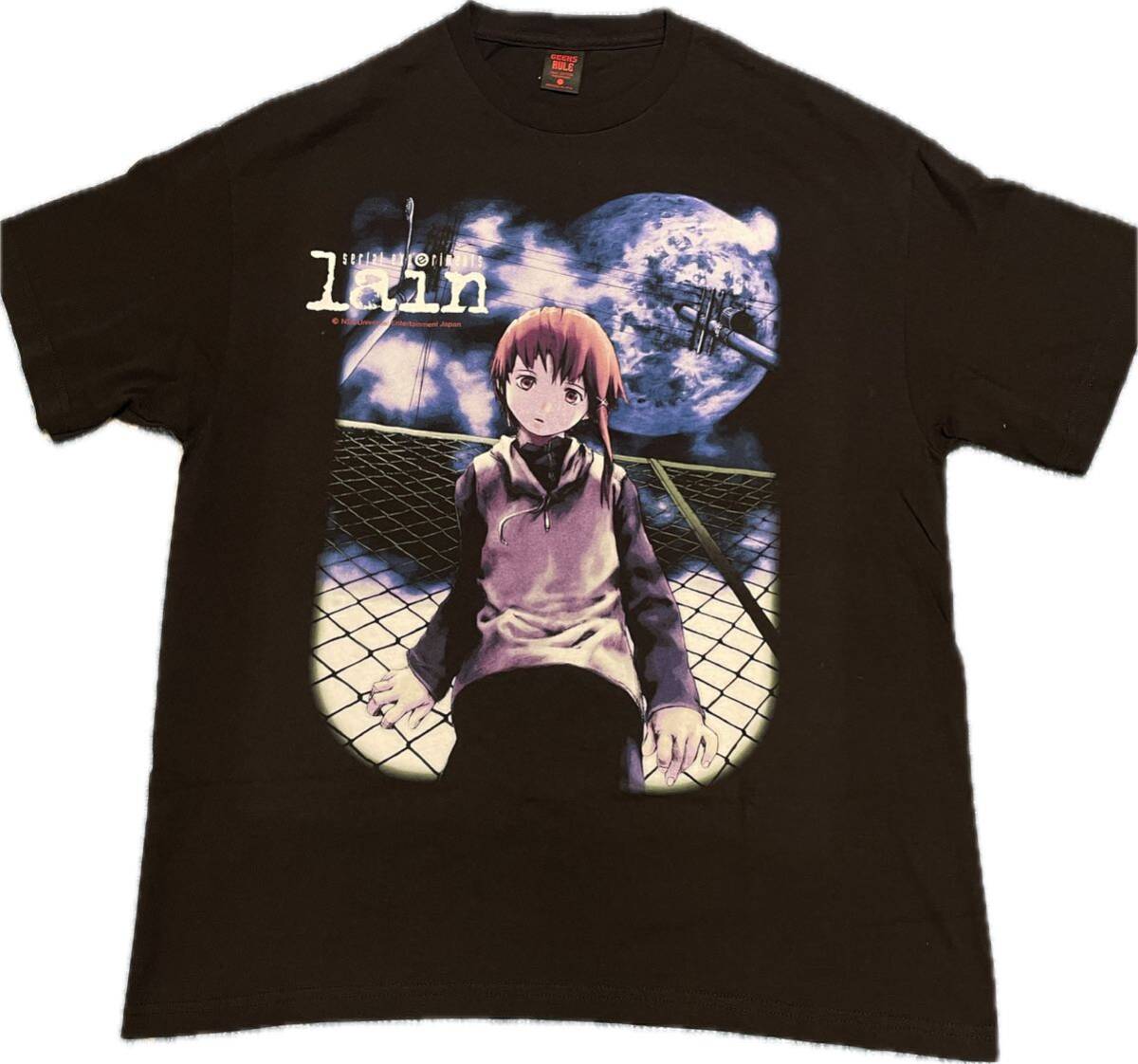 レイン【Lain】アニメtシャツ 両面プリント L相当 anime 岩倉玲音