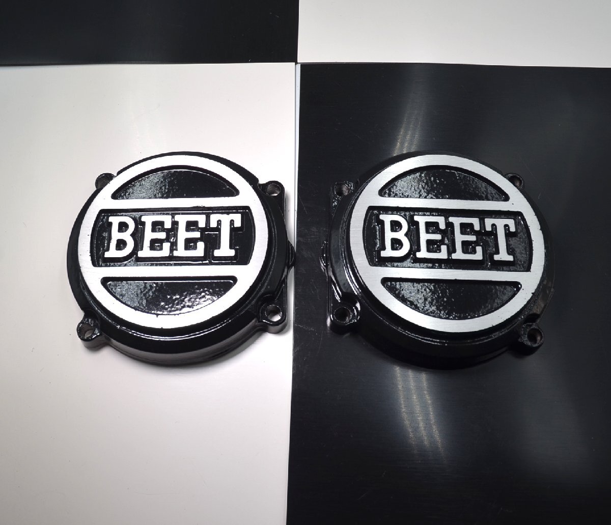 中古 美品 GS400 カムカバーセット 削り 黒 ロゴ有/アルフィン