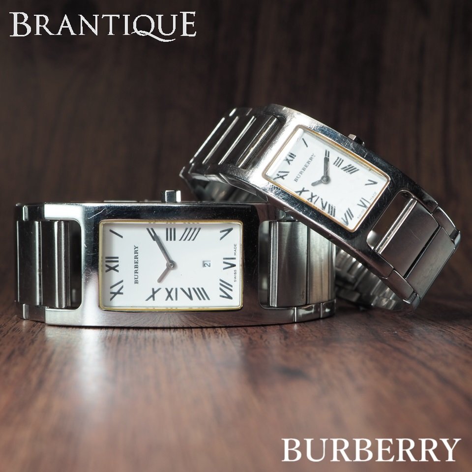 BURBERRY ラウンド ローマン シルバー×ゴールド 腕時計 1055