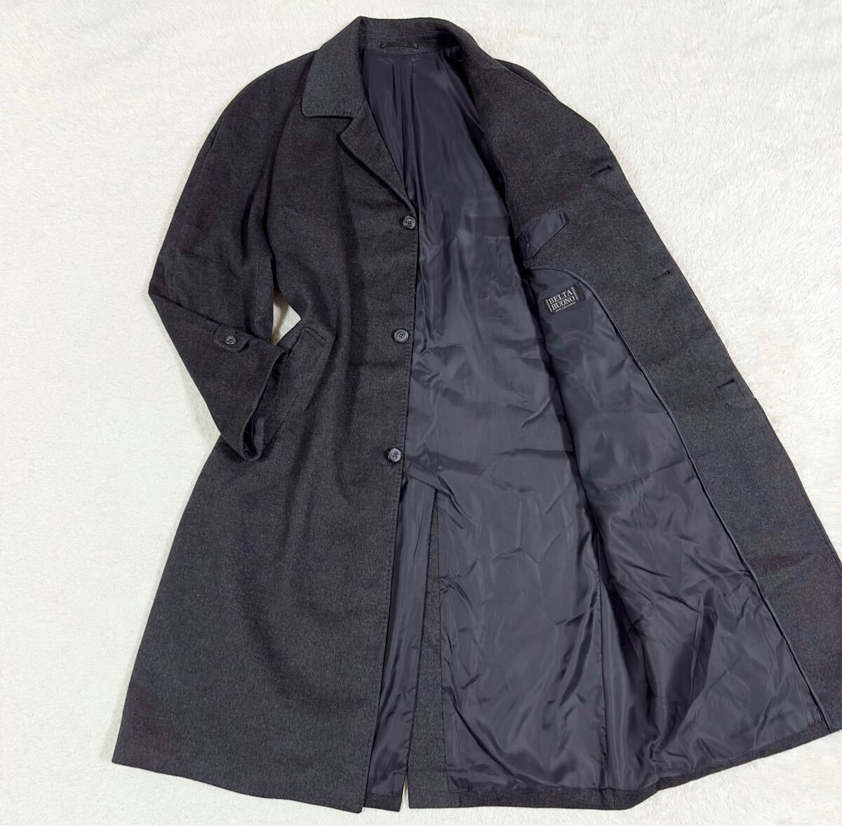 グリーンネオン 極美品 BELTA BUONO カシミヤ100%ロングコート グリーンネオン 極美品 BELTA BUONO カシミヤ100%ロングコート