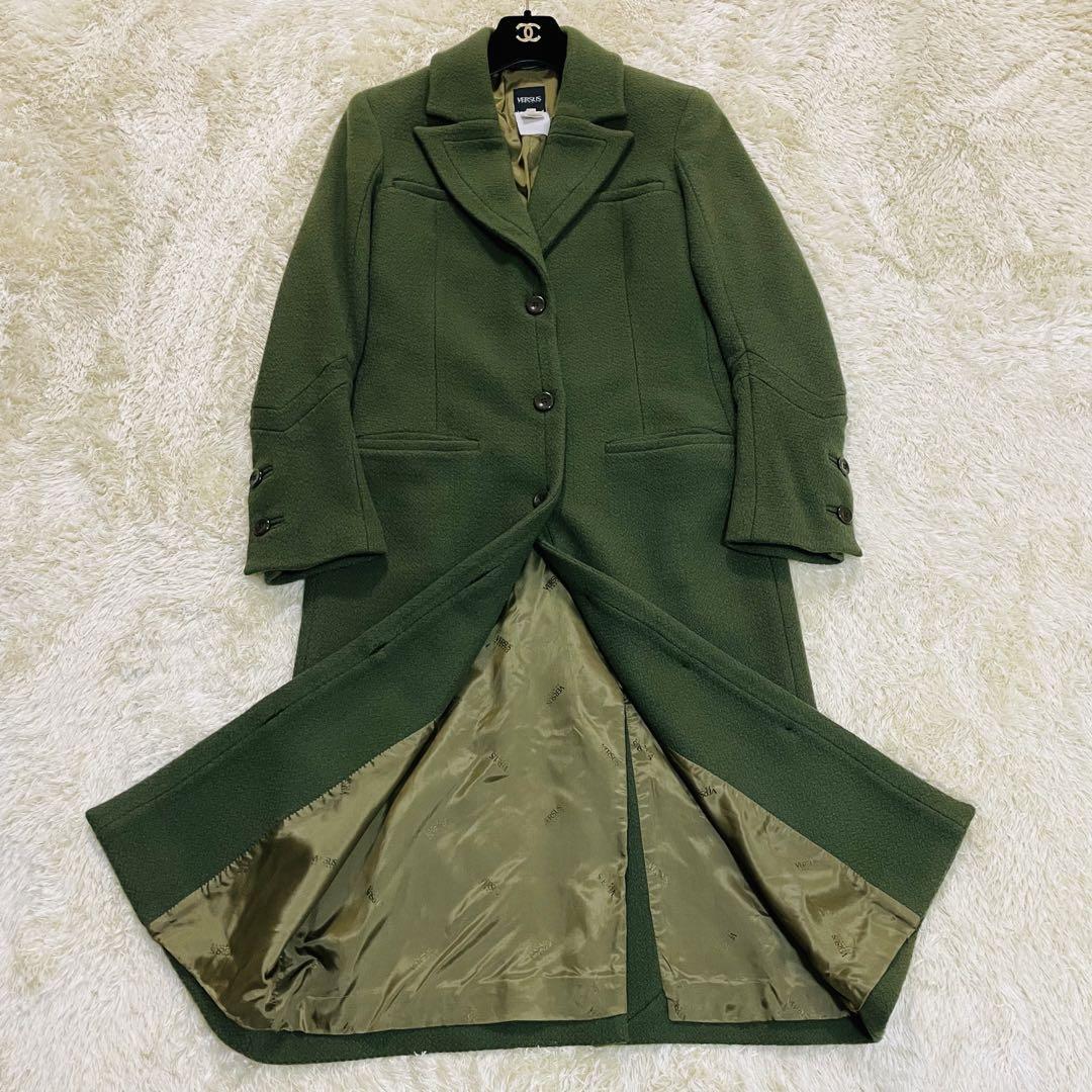 【希少】ジャンニヴェルサーチ ロングチェスターコート カシミヤ メデューサ 52 希少】ジャンニヴェルサーチ ロングチェスターコート カシミヤ