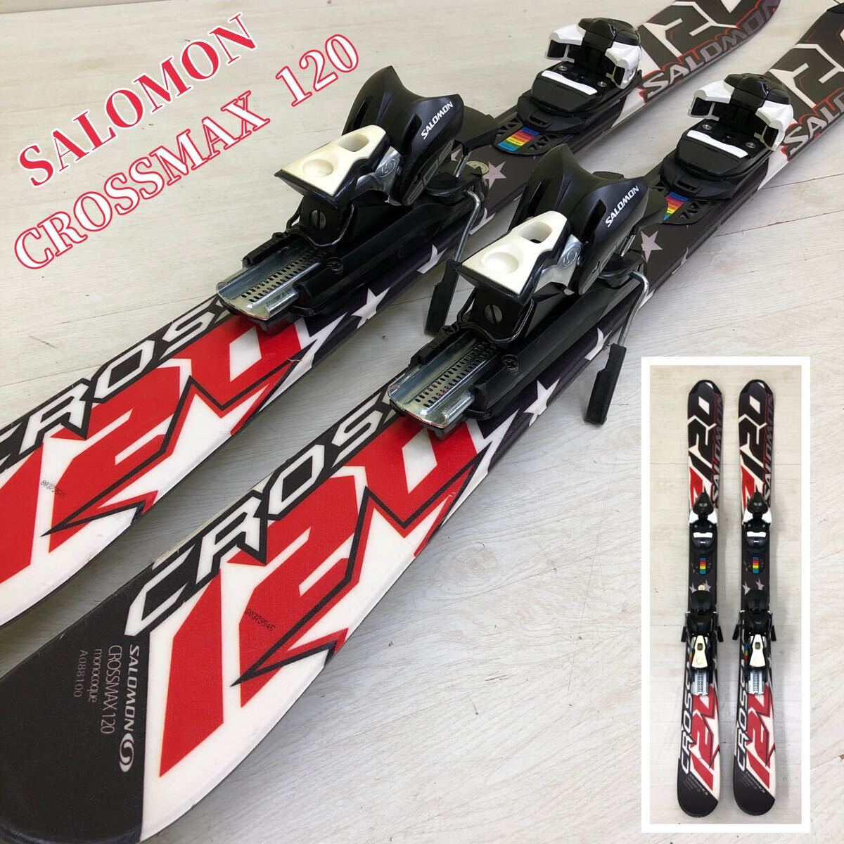 美品 SALOMON AXESS サロモン アクセス 120cm ショートスキー SALOMON サロモン 120cm ショートスキー ミッドスキー AXESS