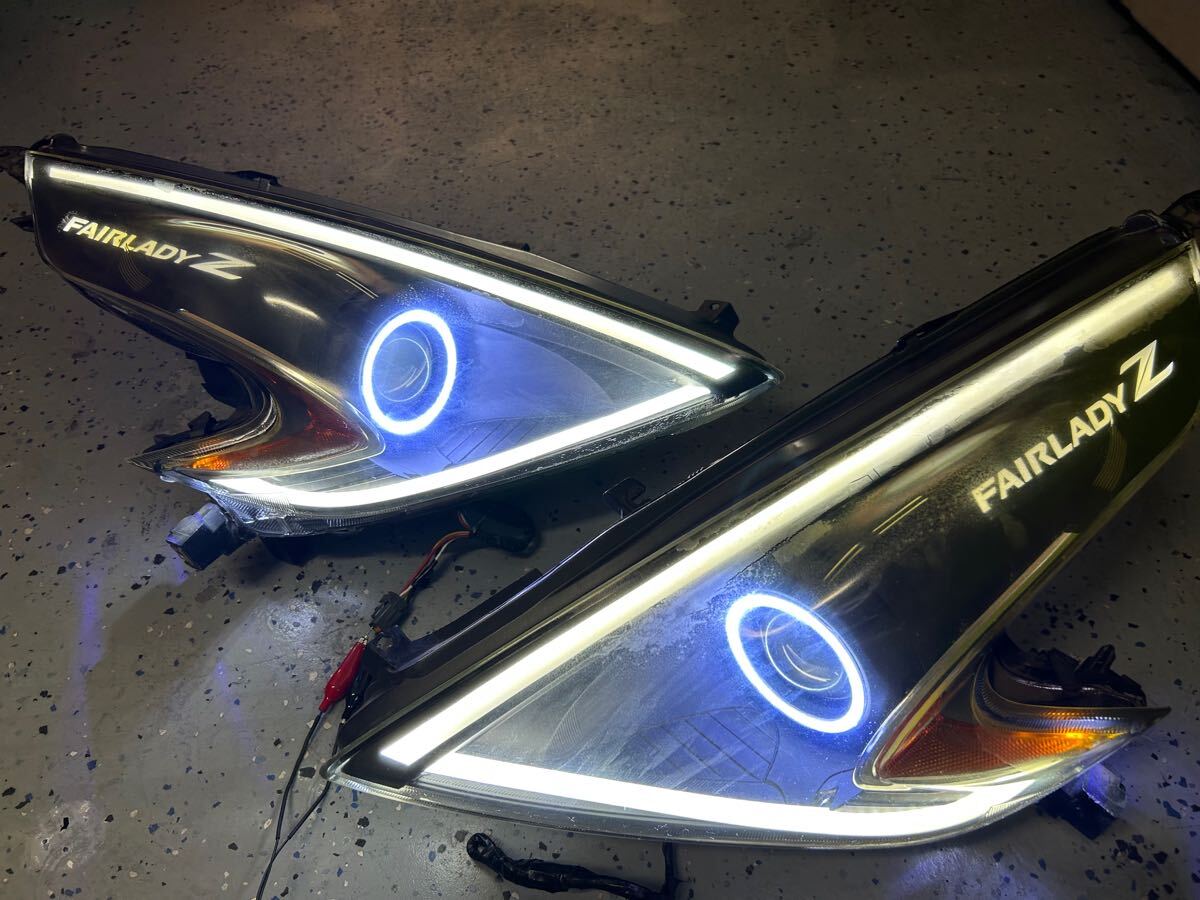 傷や汚れあり】Z34 フェアレディZ 社外品 ヘッドライト 左右セット