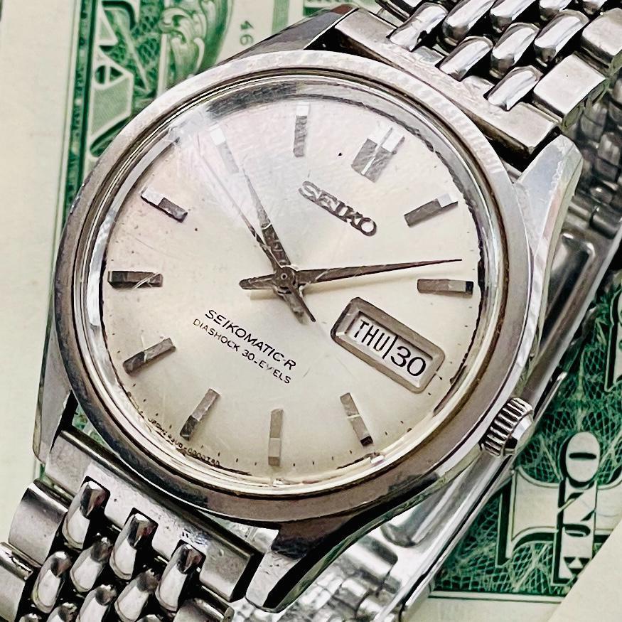 腕時計メンズ動作良好セイコーSEIKOスポーツマチック5自動巻き21