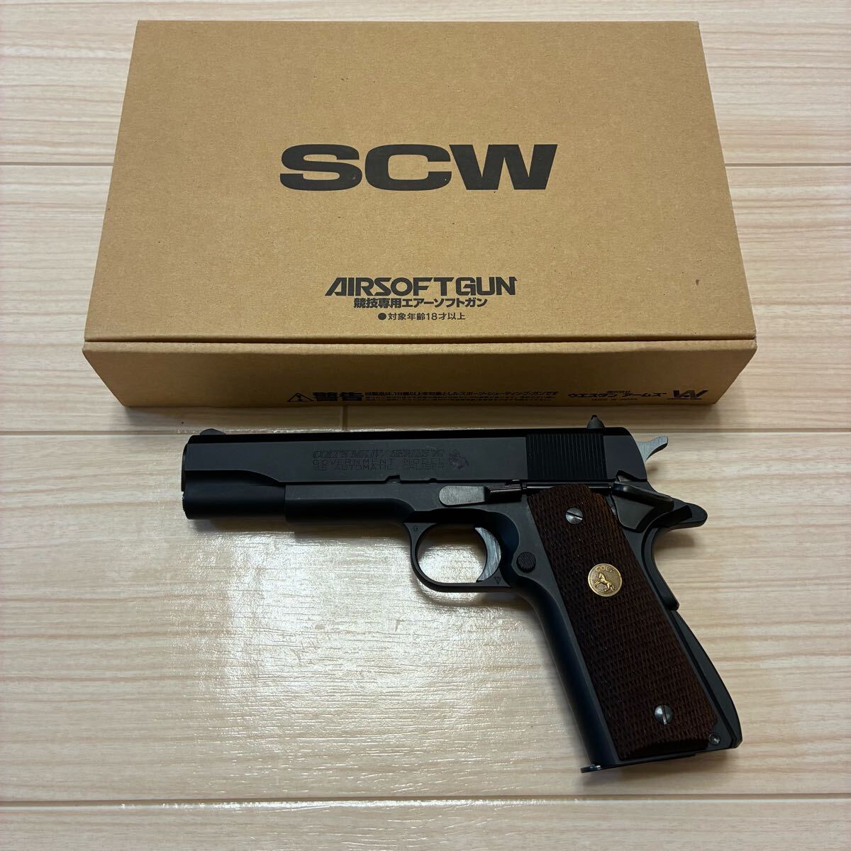 中古】WA製 コルトガバメントSERIES70／カーボンブラックHW ブルー