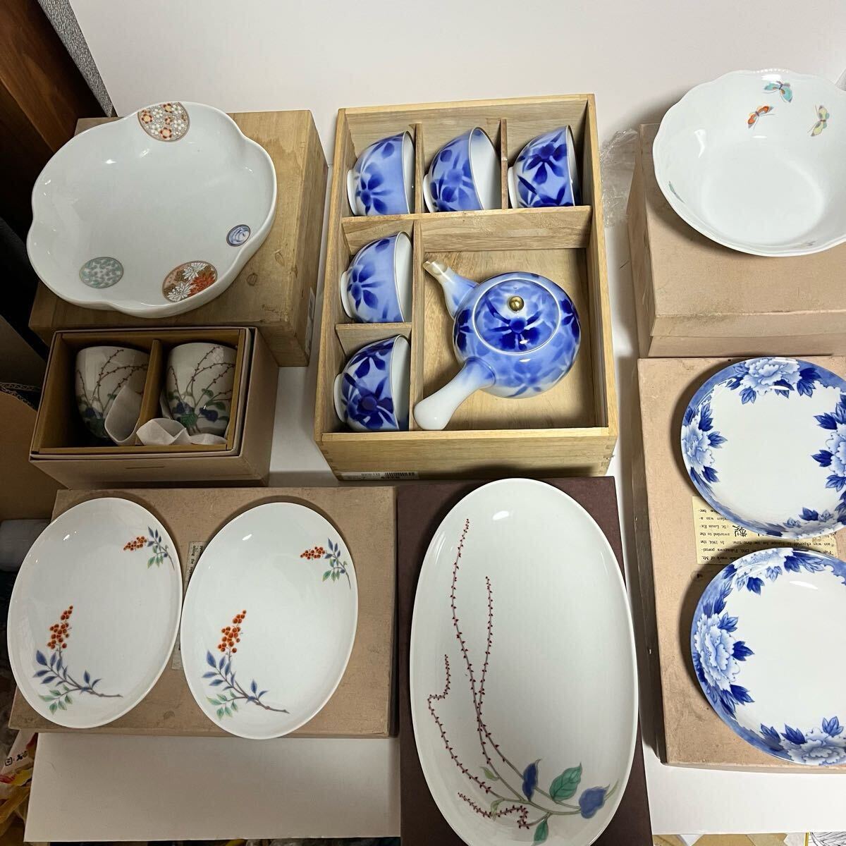 深川製磁　陶額　陶板　紫陽花　A型　陶彩 ☆深川製磁 陶彩 【紫陽花】陶板画 額装☆壁掛け 55×43×