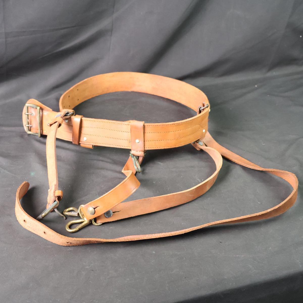 ソ連軍ロシア軍 サム・ブラウン・ベルト 茶革 サイズ1 （将校 斜革