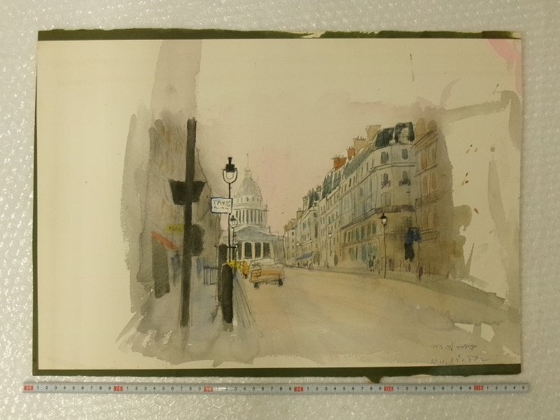 K12052【近藤友恵】「虹風」油彩 風景画 M6号 肉筆 樹木の中の夕日 油絵 額装 絵画 中古TAGO STUDIO TAKASAKI T3-01 スタジオモニターヘッドホン