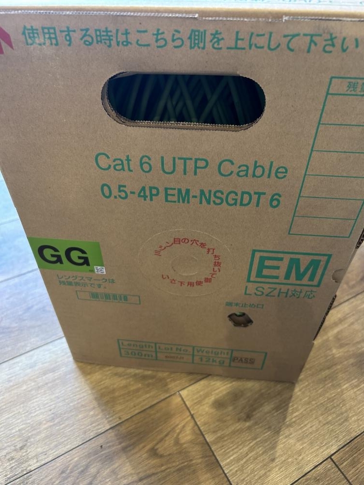 【未使用】020♪未使用品・即決価格♪日本製線 LANケーブル UTPケーブル エコケーブル Cat6 0.5-4P EM-NSGDT6 GG ...